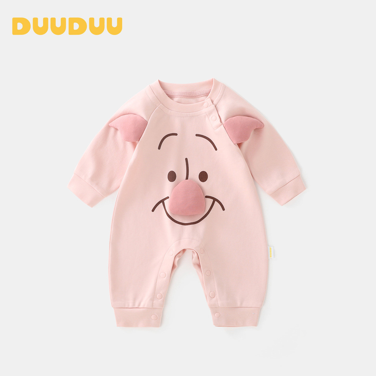 DUUDUU baby, очень милый цельный осенний хлопковый комбинезон с героями мультфильмов для маленьких девочек, весенний комбинезон для новорожденных