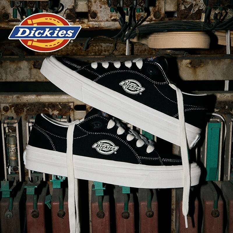 Dickies/ черно-белая парусиновая обувь для пары, мужская новинка 2026 года, осенняя мужская обувь, обувь для скейтборда, повседневные кроссовки, женские