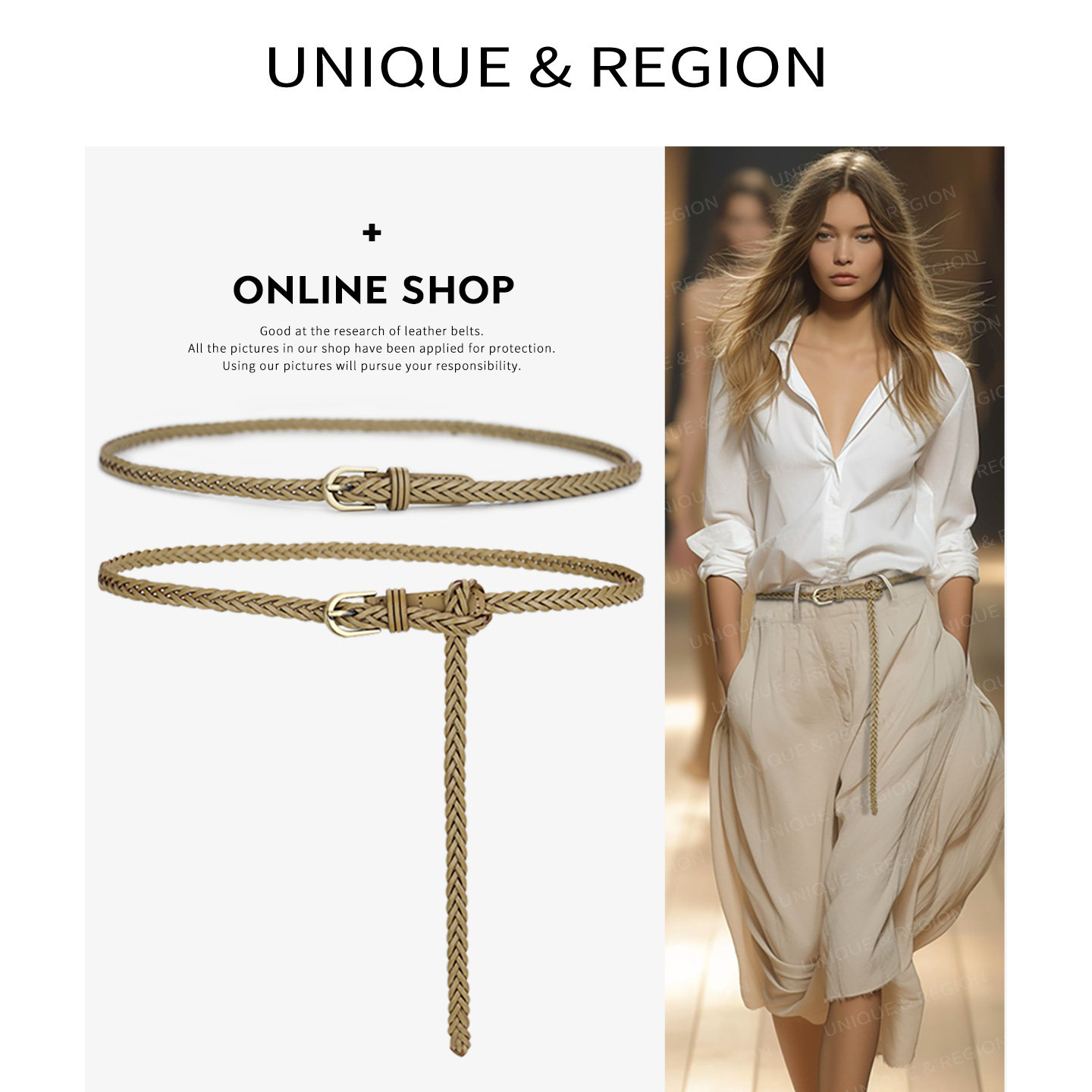 Официальный сайт U&R belt женский пояс из натуральной воловьей кожи, сплетенный узлом, украшенный поясной цепочкой для летнего платья