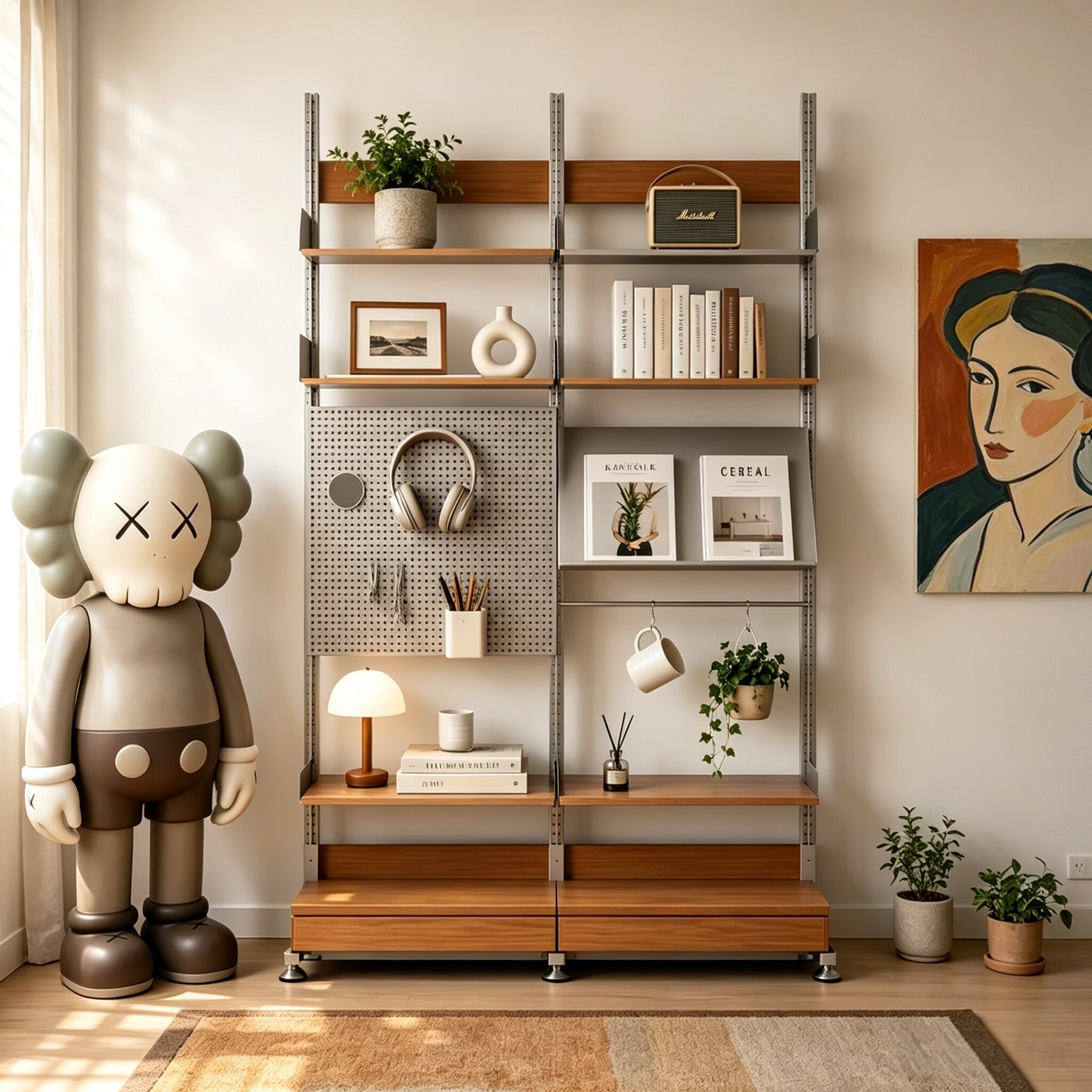 Книжная полка в средневековом стиле без перфорации-алюминиевый стеллаж для хранения поделок своими руками...