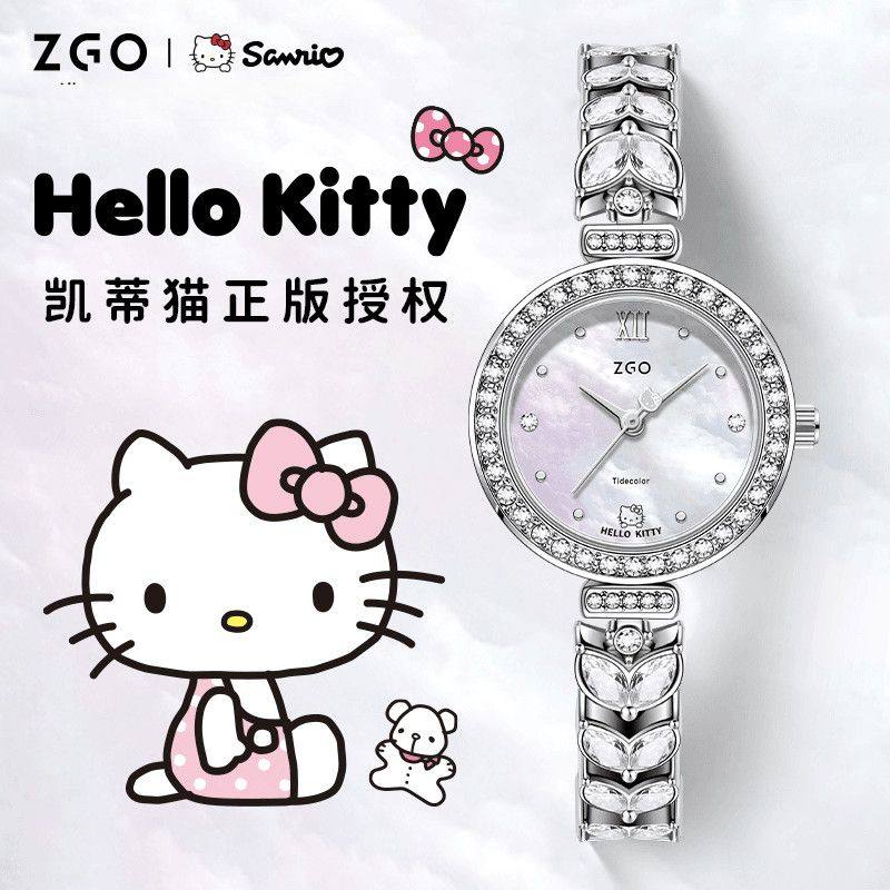 Кобрендовые часы Sanrio mermaid watch женские модели, женские нишевые легкие роскошные часы для девочек, подарок на день рождения от Zhenggang Tanabata для женщин