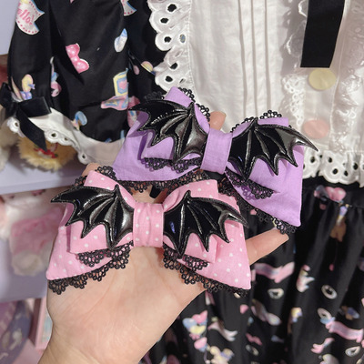 taobao agent 【芝士猫手作】APholyterror万圣节暗黑蝴蝶结lolita小物头饰发夹