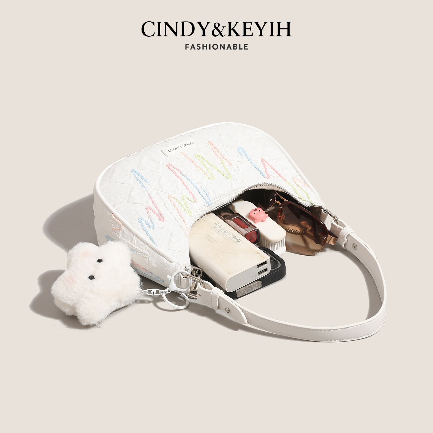 Оригинальная нишевая сумка-полумесяц CINDY KEYIH, женская новинка 2026 года, высококачественная сумка-мессенджер для пригородных поездок подмышками через плечо