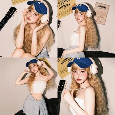 taobao agent 金色假发羊毛卷lolita长卷发cos万用全头套女日常大波浪彩色y2k毛