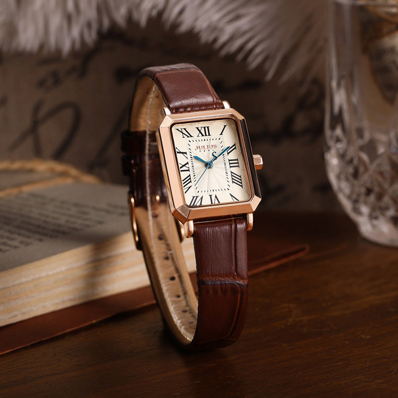 Женские легкие роскошные нишевые ретро квадратные часы Julishi watch женские высококачественные маленькие часы подарок на день рождения 1286