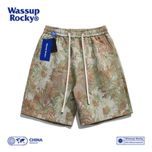 Wassup Rocky American Vintage AOP Shorts Men's Summer Trendy Beach Pants Straight Leg Hawaiian Capris