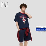 [Одобрение Cheng Yi] Мужская и женская одежда Gap, новинка лета 2026, свободная футболка с короткими рукавами и логотипом 891498