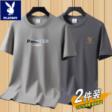 Хлопковая футболка Playboy с короткими рукавами, мужская футболка с круглым вырезом и короткими рукавами, одежда, свободная повседневная футболка, универсальная
