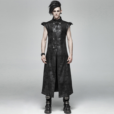 taobao agent ╋魔叹╋PUNKRAVE蒸汽朋克哥特GOTHIC摇滚铠甲长款男士马甲WY1018