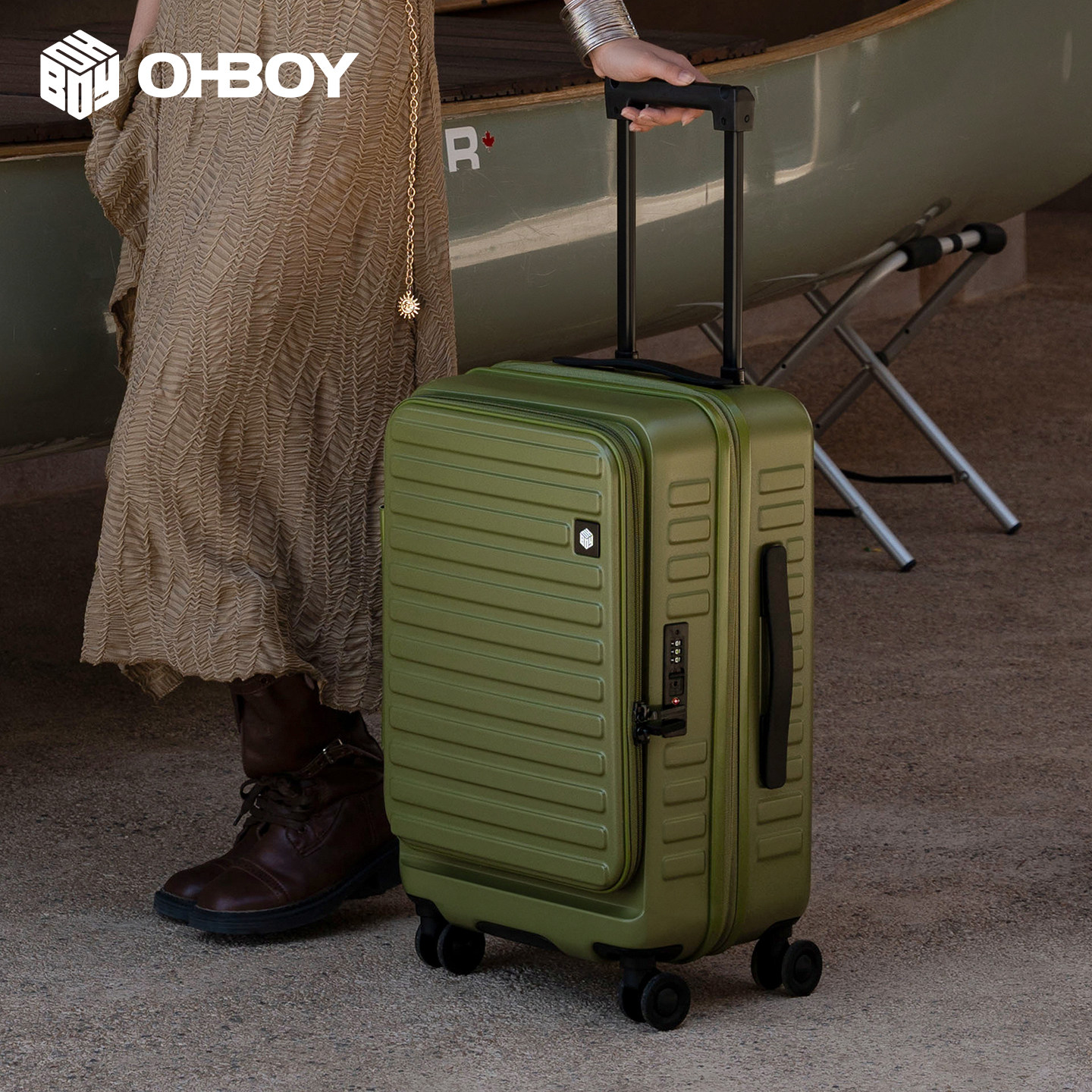 чемодан ohboy с боковым открыванием, женский многофункциональный 20-дюймовый чемодан на колесиках, чемодан с паролем для посадки, мужской чемодан