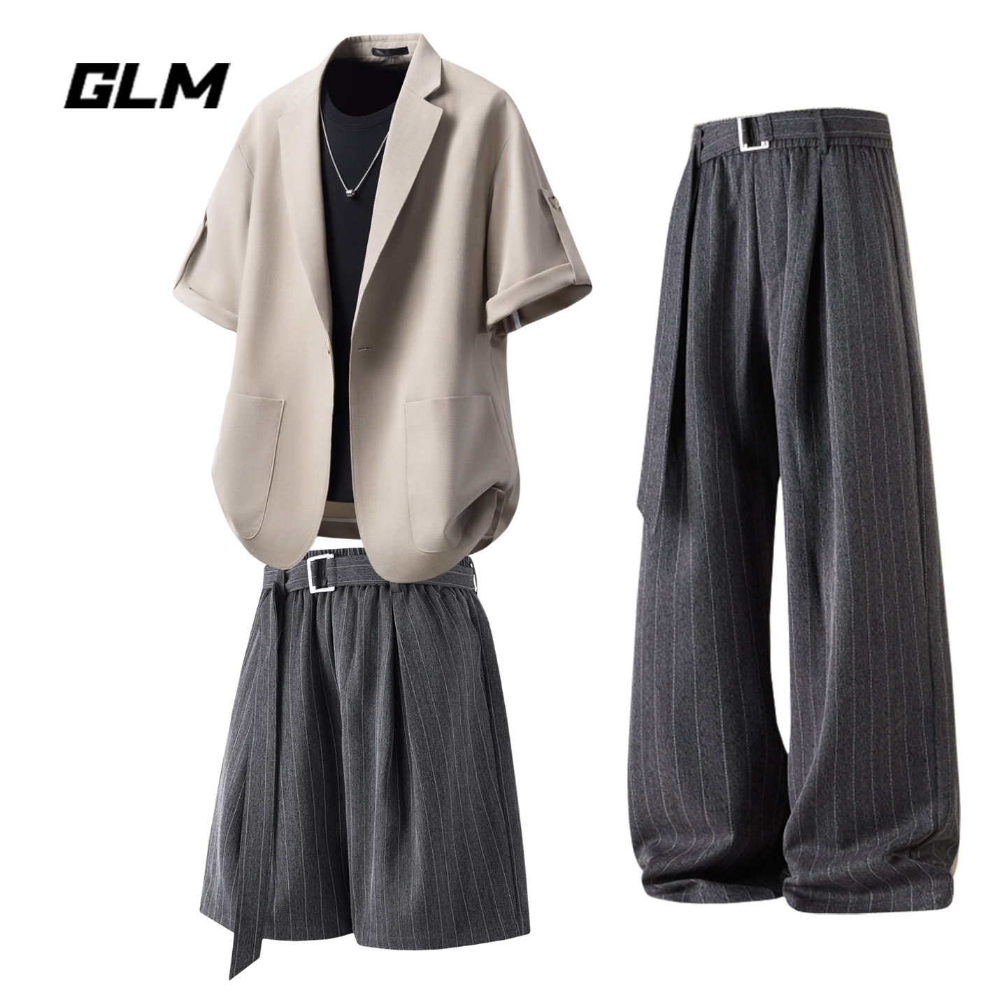 Официальный аутентичный костюм GLM в стиле old money lazy casual с короткими рукавами, мужской летний шикарный костюм высокого класса