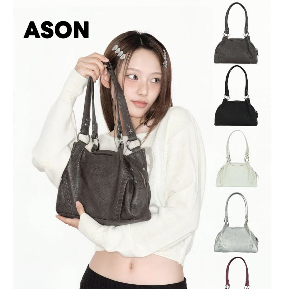 блогер ason wandering bag с такой же корейской кожаной мотоциклетной ретро-сумкой на одно плечо подмышечной вместительностью 24FW.