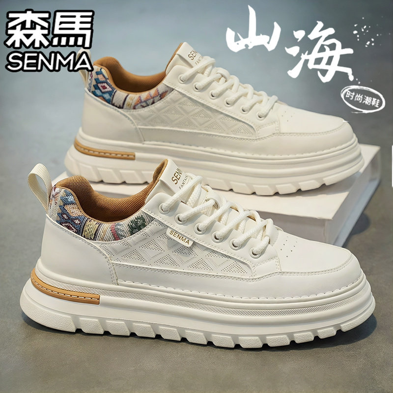 Мужская обувь Semir, новинка 2026 года, летние универсальные дизайнерские кроссовки с низким берцем, спортивная белая модная обувь на мягкой подошве