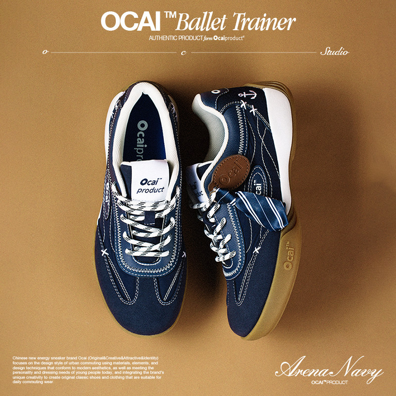 Ocai Ballet Trainer Equestrian Blue Ballet Немецкая обувь для тренировок, модная женская обувь на плоской подошве для спорта и отдыха