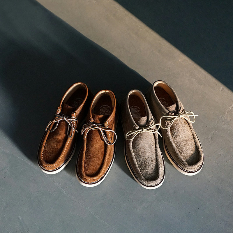 BLESS SHOE 23 зимняя обувь ручной работы с первым слоем меха из воловьей кожи, обувь-кенгуру, мужские ботинки