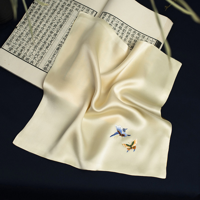 Teacher's Day Suzhou Silk Handkerchief Women's Hanfu Silk Small Square Scarf Gift Souvenir Mulberry Silk Handkerchief