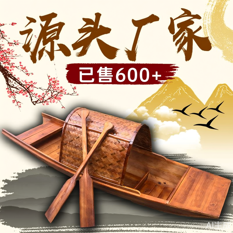 Dingfeng Shipbuilding· Деревянная лодка, тентованная лодка, традиционный процесс переработки, ретро, многоразмерная по желанию заказчика