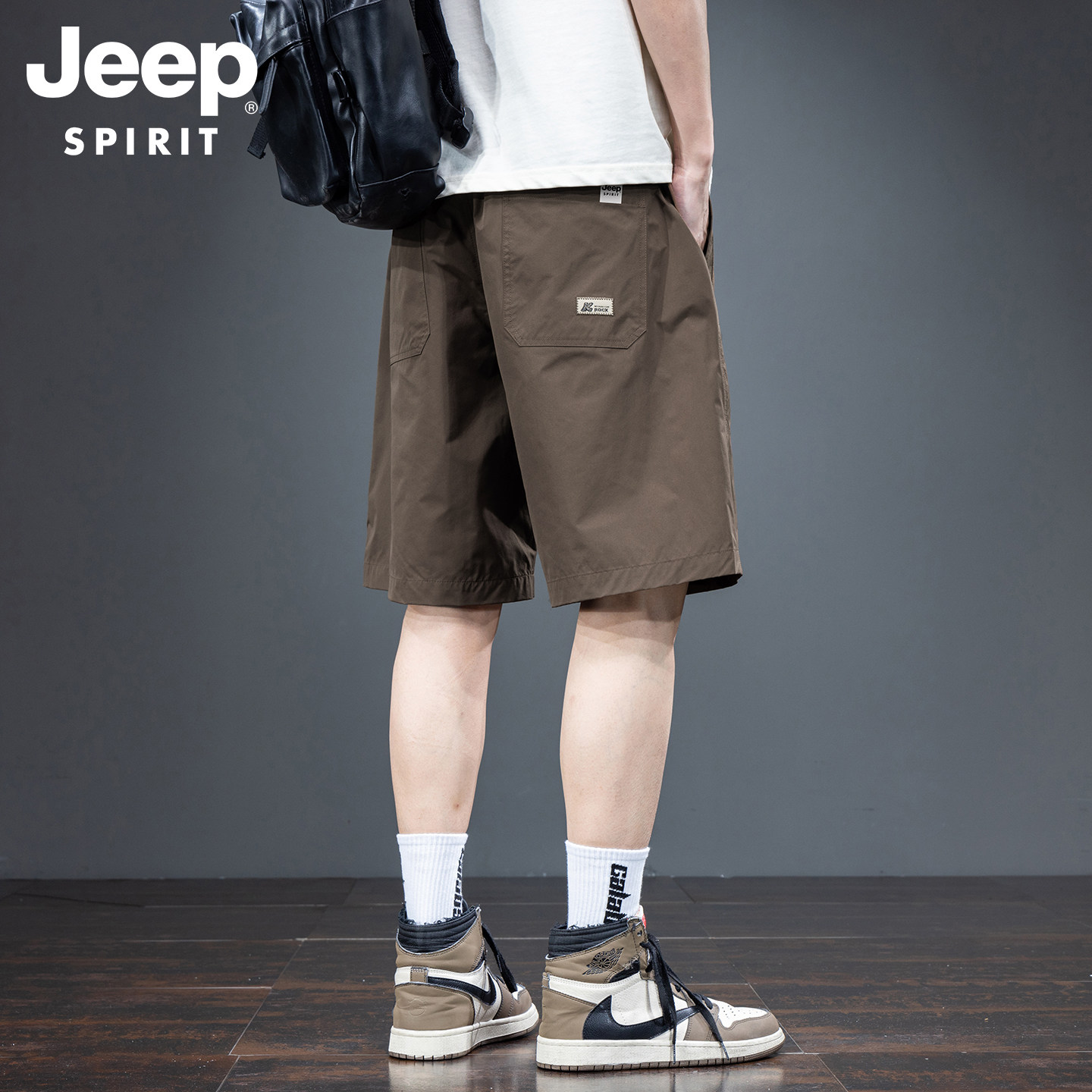 Jeep ice silk shorts, мужские шорты, новинка 2026 года, летние тонкие повседневные быстросохнущие спортивные брюки с пятью точками