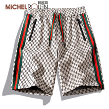 MICHEL ROUEN高端品牌正品短裤男宽松休闲五分裤男士网红沙滩裤潮