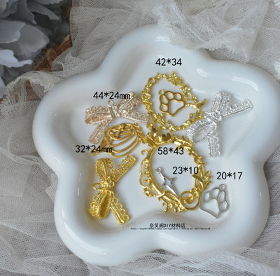 taobao agent 蝴蝶结星星鸟笼吊坠DIY合金手工饰品配件满包邮
