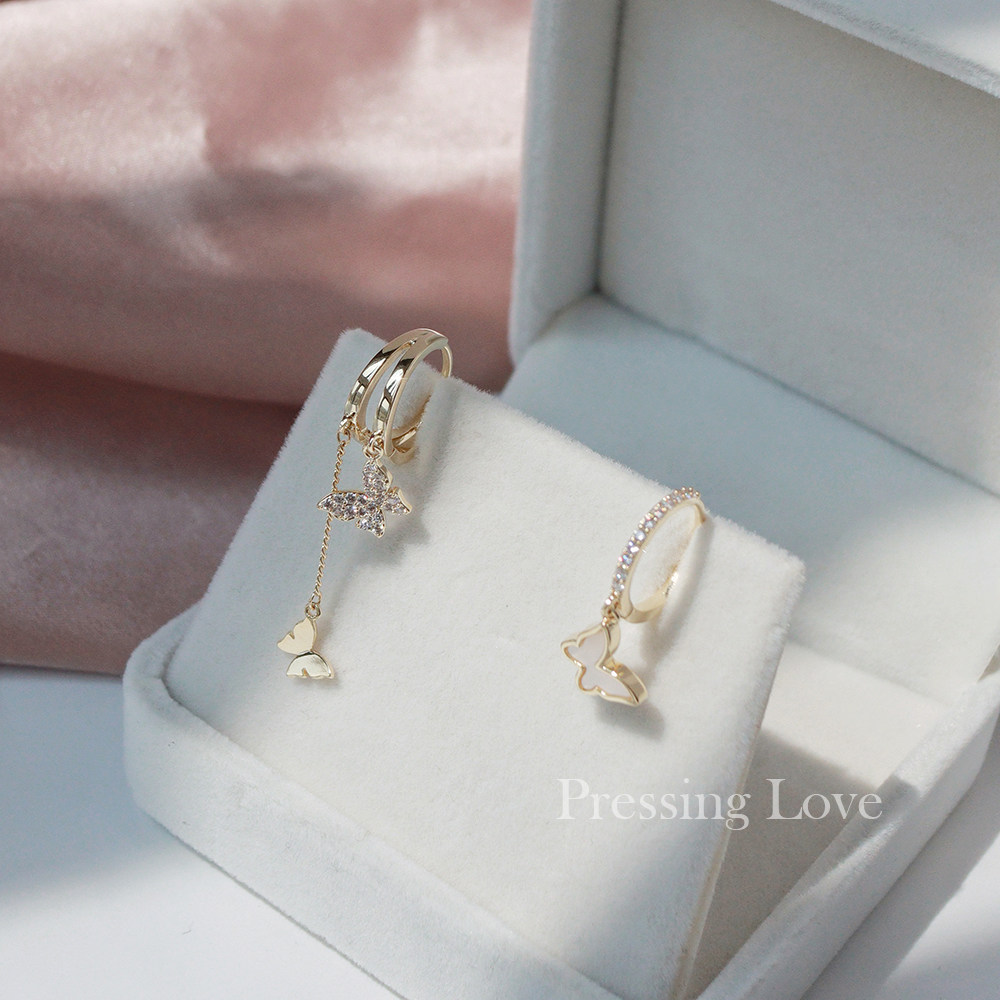 P.Серьги-бабочки Love Xianmei, женские асимметричные серьги AB Design, нишевые серьги с темпераментом, серьги