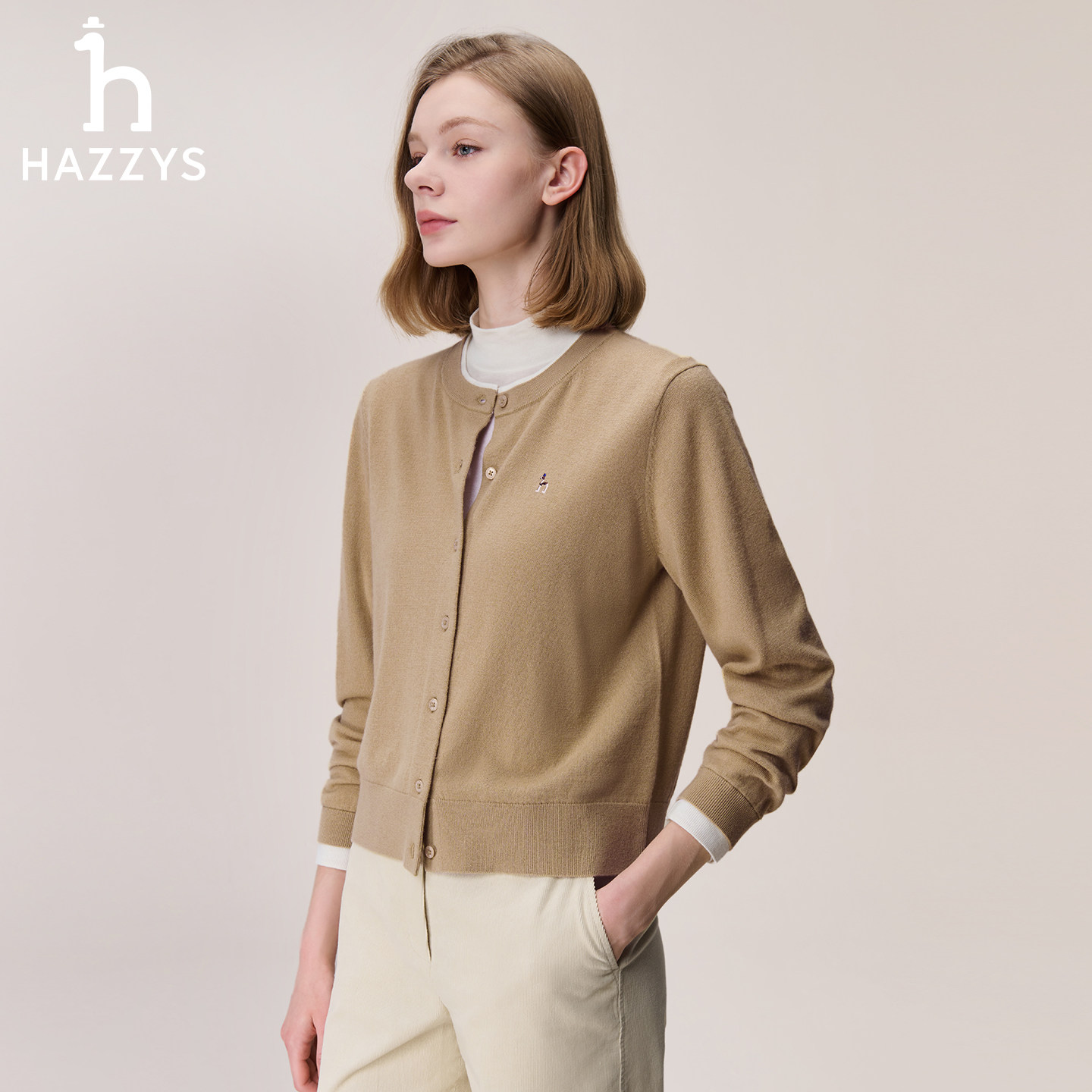 Hazzys Haggis, поддельный вязаный кардиган из двух частей, женский осенний повседневный свитер для поездок на работу, модный трендовый топ, куртка
