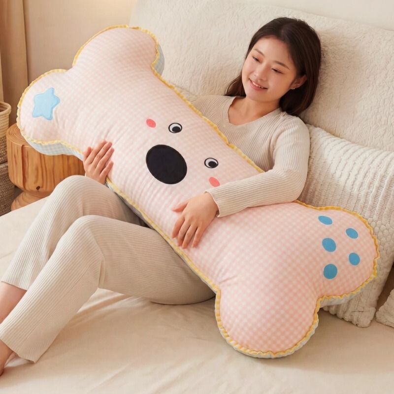 Летняя подушка seersucker bone pillow девочки спят в постели, держа в руках длинных кукол с ножками, тряпичную куклу со съемной и моющейся подкладкой