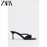 Женская обувь ZARA, летние черные шлепанцы, женские туфли на высоком каблуке, новинка 2026 года, летние модные универсальные тапочки в одно слово, женская верхняя одежда