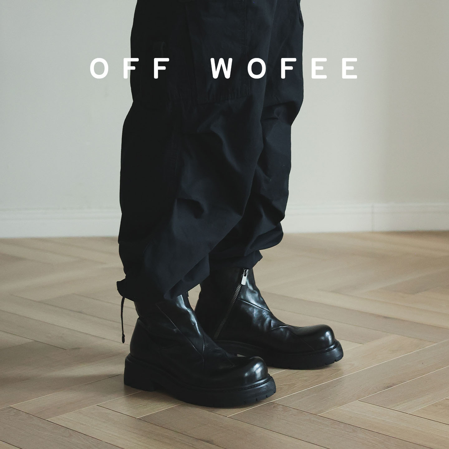 Мужские и женские полусапожки OFFWOFEE из промытой конской кожи, сшитые из кожи Martin в складку, черные ботинки big head с увеличенной толщиной подошвы и загнутым носком.