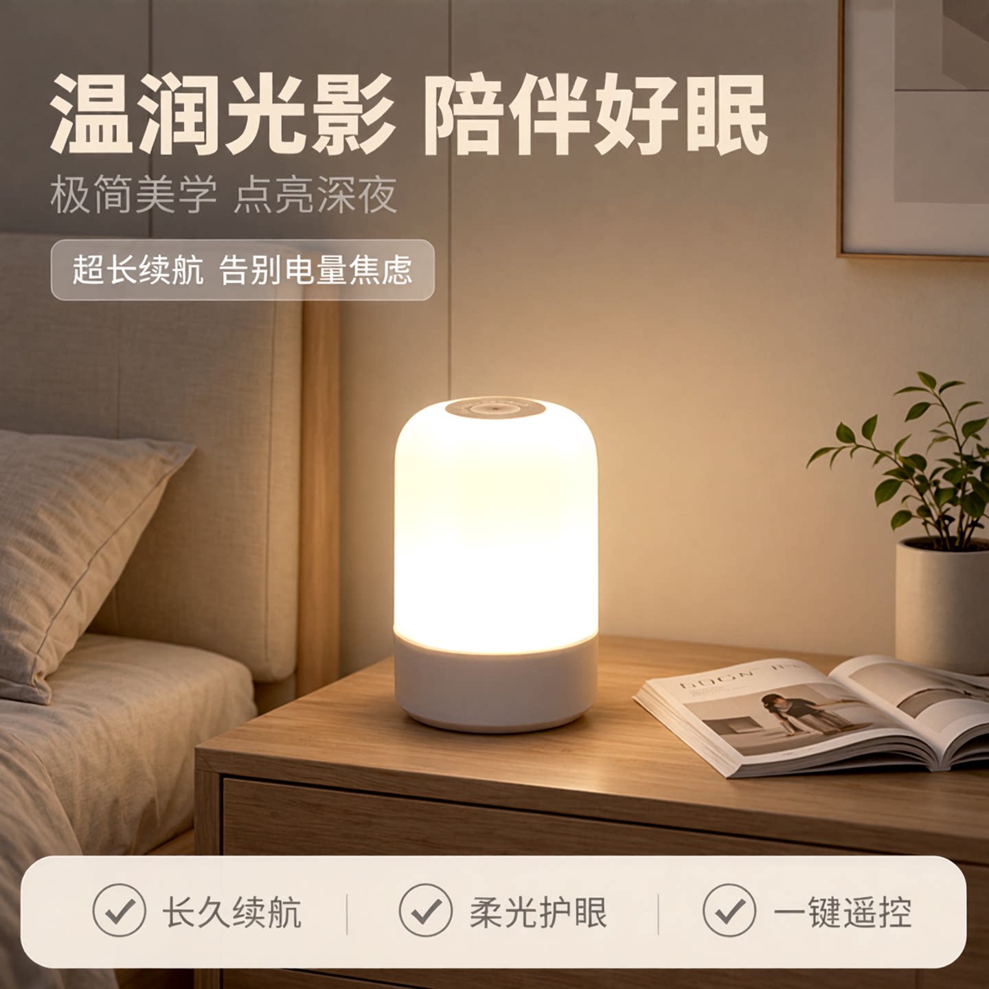Япония импортировала ночник с дистанционным управлением для спальни sleep light 2026 новая настольная лампа минималистичный перезаряжаемый прикроватный светильник baby