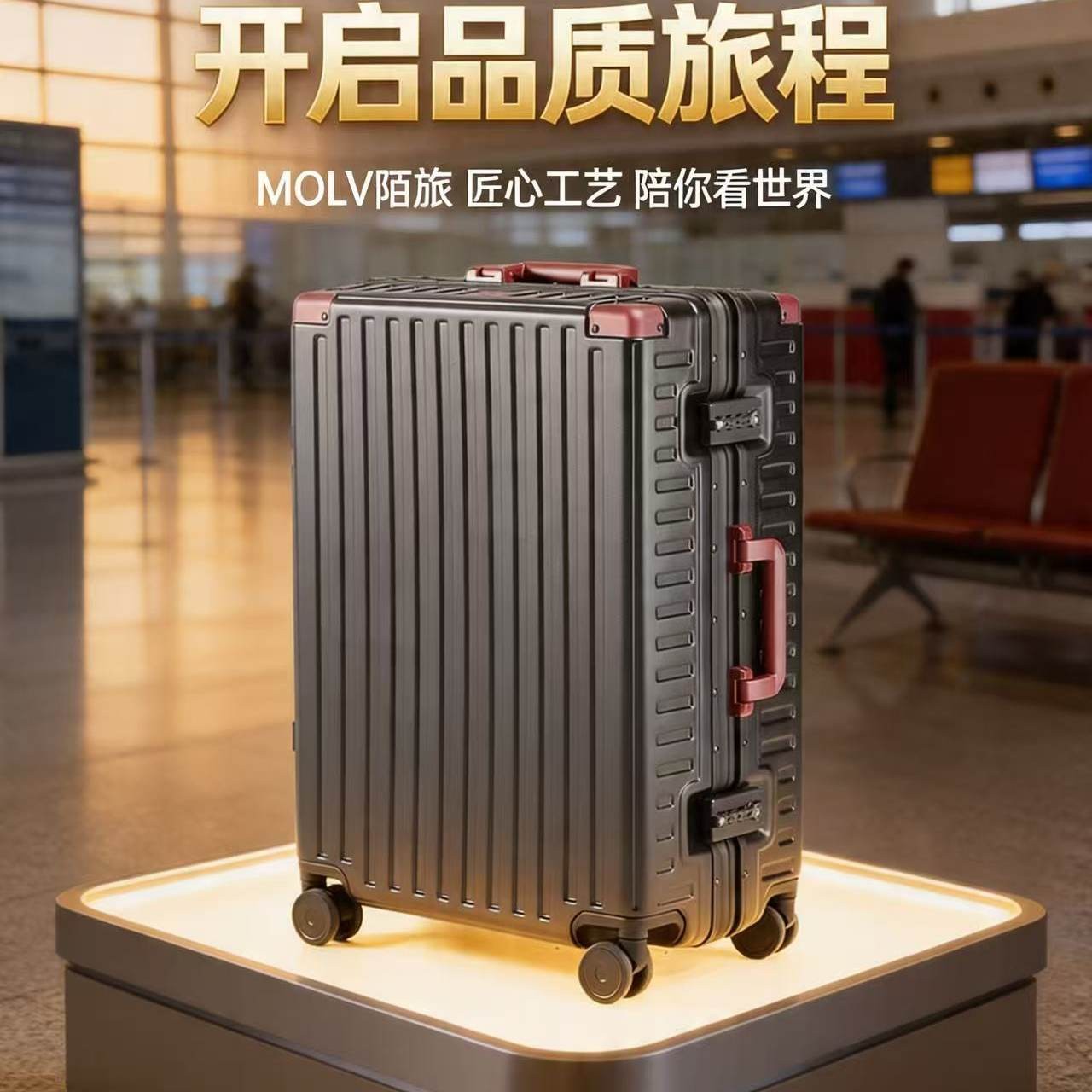 Чемодан Mo travel с алюминиевой рамой, утолщенный, прочный и долговечный футляр для тележки, 26-дюймовый чемодан, 20-дюймовый посадочный футляр, 24-дюймовый, 28-дюймовый