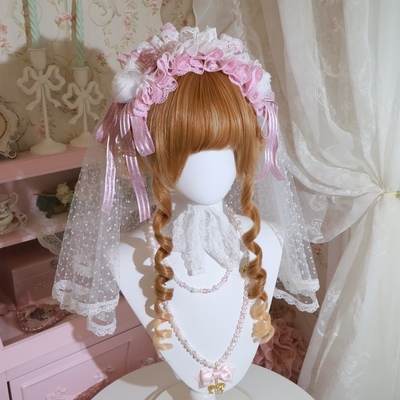 taobao agent 【芝士猫手作】发饰伴侣！水玉波点植绒lolita小物头饰kc头纱