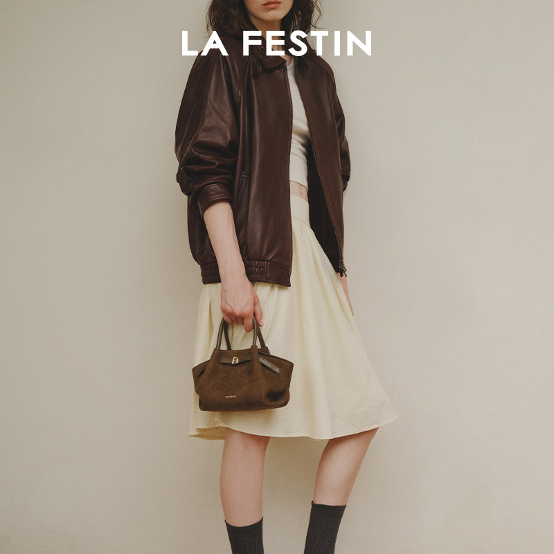 Замшевая сумка Lafestine lazy bag 2025, новая сумка, летняя кожаная сумка-мессенджер для поездок на работу, женская сумка-клецка, сумочка
