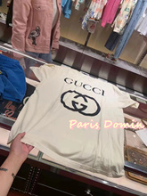 Купить Gucci Gucci классический белый двойной G логотип с гербовым воротником свободные футболки для мужчин и женщин