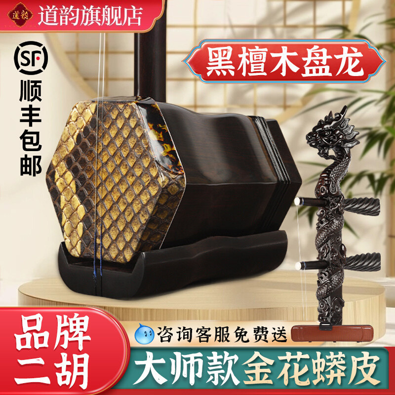 Daoyun Ebony Panlong Erhu Профессиональный экзамен по исполнению на национальном музыкальном инструменте для начинающих и взрослых Longtou Erhu Qin