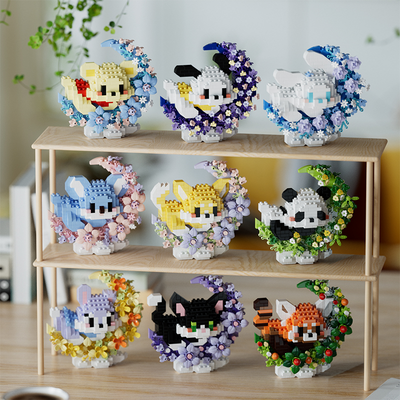 Милые строительные блоки для домашних животных, крошечные частицы, собранные детские игрушки, собака с корицей, головоломка Куломи, подарок на день рождения