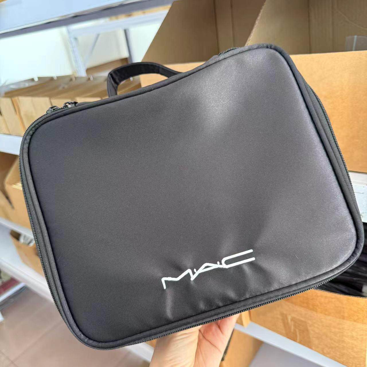 Огромная практичность!Двухслойная косметичка MAC большой емкости, чехол для переноски Shui Rui essence, кисточка для макияжа, сумка для туалетных принадлежностей