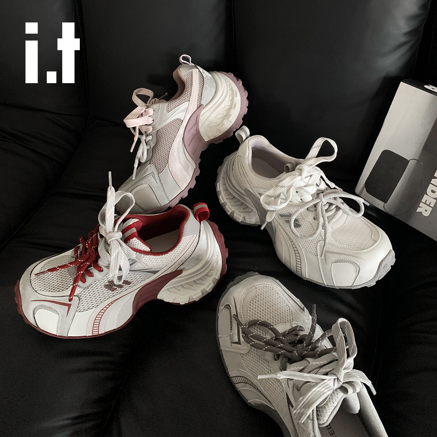 Женская летняя спортивная обувь Daddy shoes на толстой подошве, белая повседневная дышащая универсальная обувь с двойной шнуровкой, новинка 2026 года