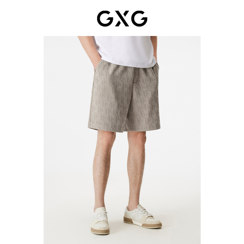 GXG mens clothing summer five-point pants presbyopia full-print texture shorts casual pants commuting shorts mens 25 summer hot sale