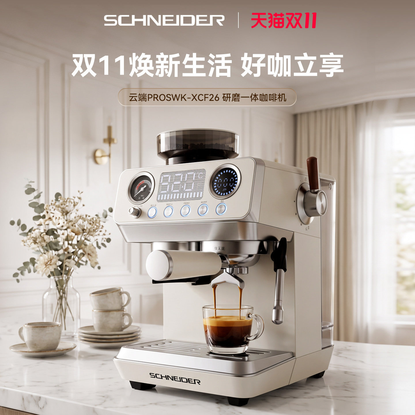 Кофемашина SCHNEIDER cloud универсальная кофемашина для помола кофе, итальянская полуавтоматическая бытовая кофемашина cloud PRO для холодного заваривания