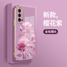 适用OPPOReno4手机壳OPPOReno4se超薄防摔PDNM00时尚PDPM00新款直边电镀壳PEAM00女OPPOReno4Pro硅胶创意个性