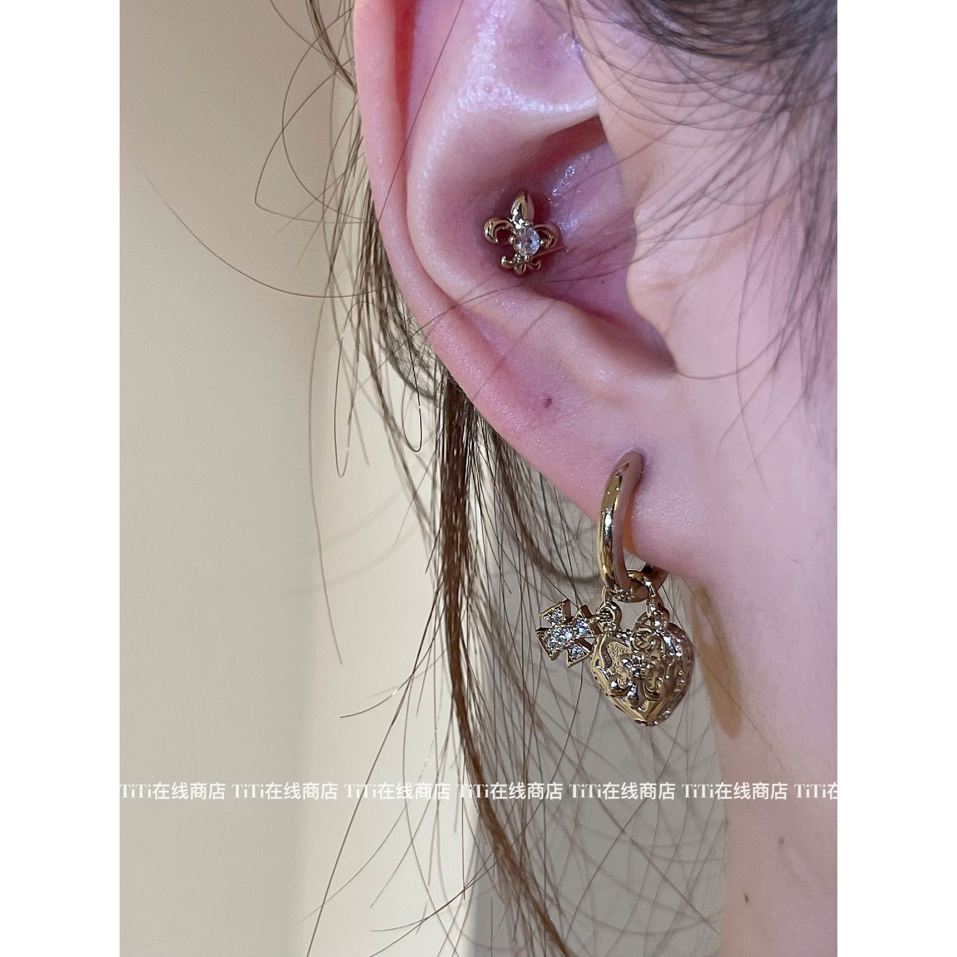 Серьги TiTi retro iris cross love в стиле ретро, простая мода, высококачественное ощущение золотого света, роскошные универсальные серьги