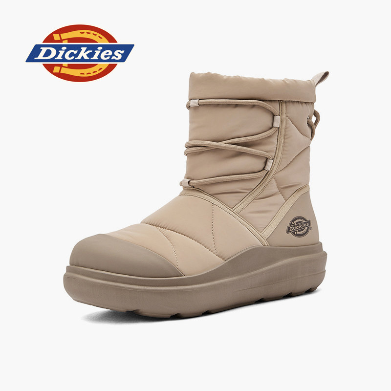 Dickies/ спортивные зимние ботинки; новинка 2025 года; женские зимние ботинки на толстой подошве из бархата; полусапожки; уличная теплая хлопчатобумажная обувь