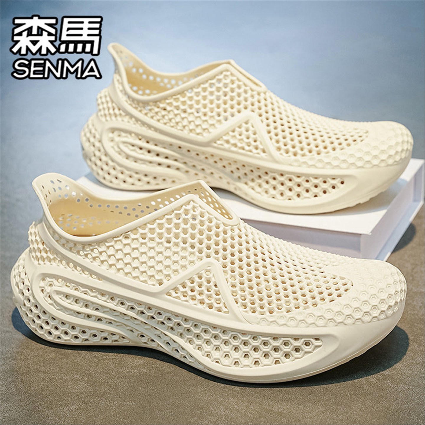 Semir/ обувь с 3D-принтом и отверстиями; мужская летняя одежда; нескользящие сандалии с дезодорантом; спортивные пляжные сандалии на открытом воздухе