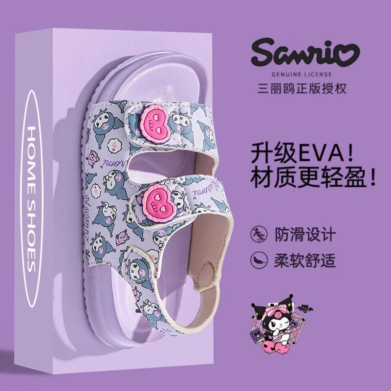 Детские сандалии и тапочки Sanrio Kulomi; детская обувь на мягкой подошве с мультяшным принтом; уличная нескользящая износостойкая детская пляжная обувь