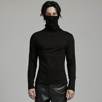 taobao agent ╋魔叹╋PUNKRAVE蒸汽朋克哥特GOTHIC摇滚金属高领挂耳男T恤WT910