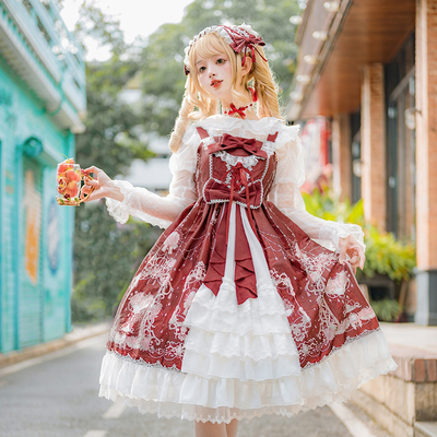 taobao agent 原创正版lolita裙怀旧复古双子甜系轻茶会洛丽塔花嫁jsk繁花章华