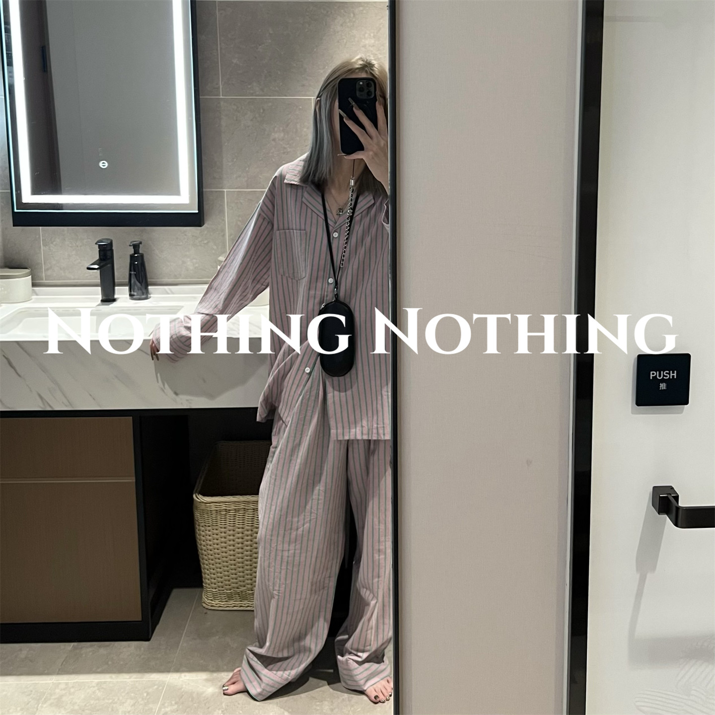 Владелец магазина NOTHING рекомендует пижамы из чистого хлопка, женские полосатые брюки с длинными рукавами, свободные женские костюмы для домашнего использования большого размера