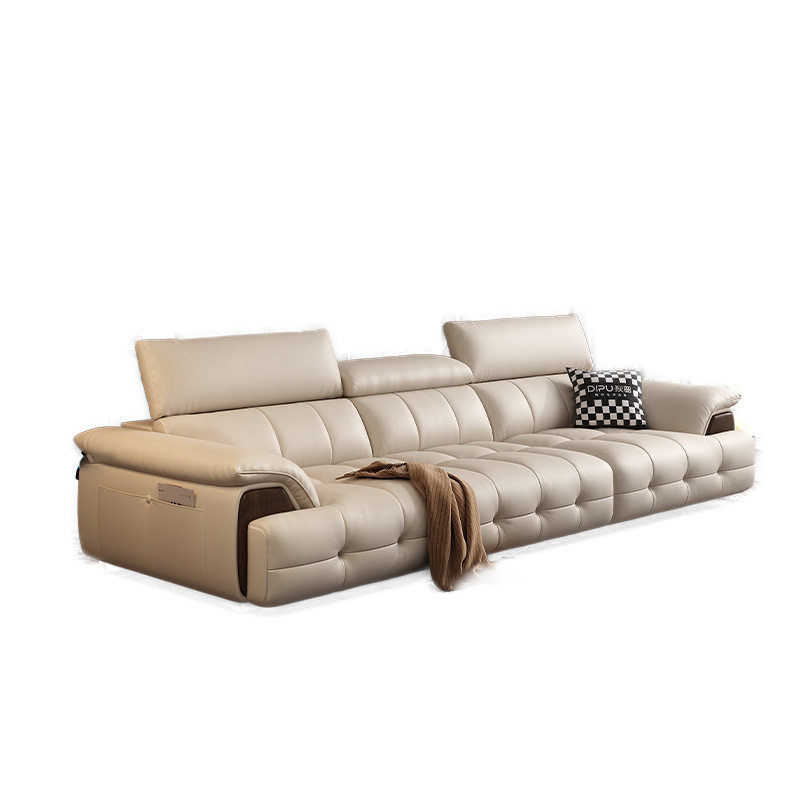 Фабрика Foshan furniture source на первом этаже, диван из воловьей кожи, итальянский минималистичный бытовой кожаный диван для гостиной