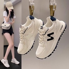 Women's 2024 Summer New Breathable and Versatile Lightweight Running Shoes with Rebound Genuine Leather Casual Sports Shoes, Non slip Women's Shoes